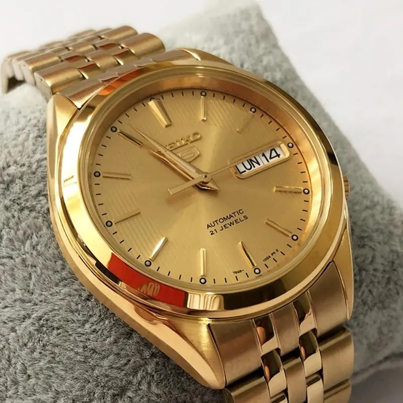 Seiko 5 Men's  Automatic Gold Dial Watch | SNK366K1